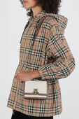 תמונת כל הלוק של Small Two-Tone Canvas and Leather Bag in Brown